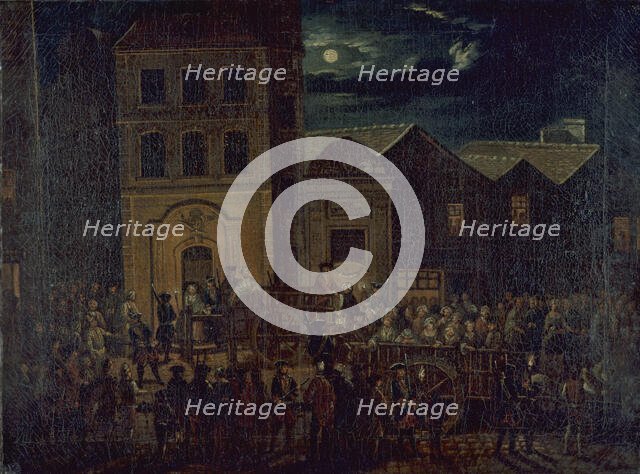 Transport des filles de joie du dépôt Saint-Martin à la Salpêtrière, vers 1750, c1750. Creator: Ecole Francaise.