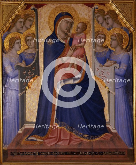 Madonna and Child Enthroned with Angels, 1340. Artist: Lorenzetti, Pietro (ca 1300-ca 1348)