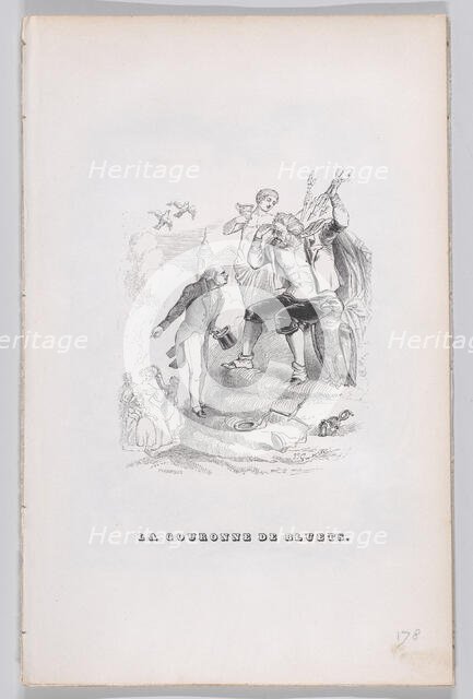 Crown of Cornflowers from The Complete Works of Béranger, 1836. Creator: John Thompson.