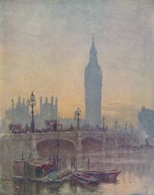 'The Houses of Parliament, London', 1910. Artist: Herbert Menzies Marshall.