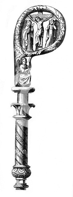 Bishop's crozier, Cathedral of Metz, 14th century, (1870). Artist: Unknown