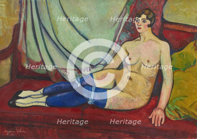 Nude with blue stockings, 1916. Creator: Valadon, Suzanne (1865-1938).