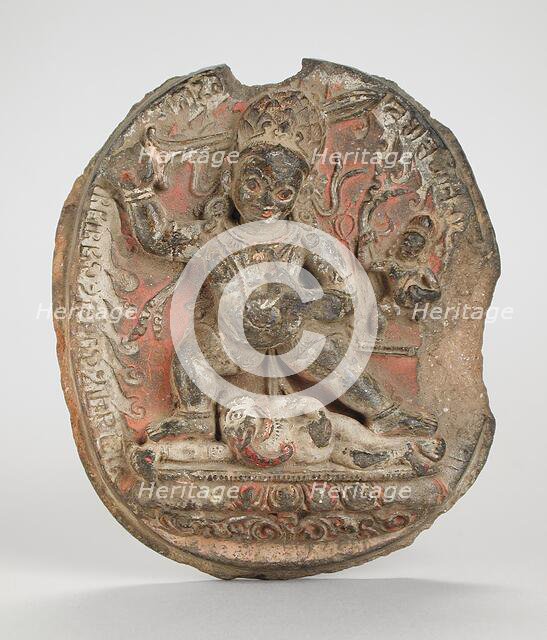 Buddhist Votive Tablet with Vighnantaka, 11th century. Creator: Unknown.