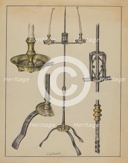 Candlestand, c. 1936. Creator: Jack Staloff.
