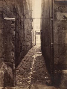 Rue du Chat-qui-Pêche (from the Rue de la Huchette), ca. 1868. Creator: Charles Marville.