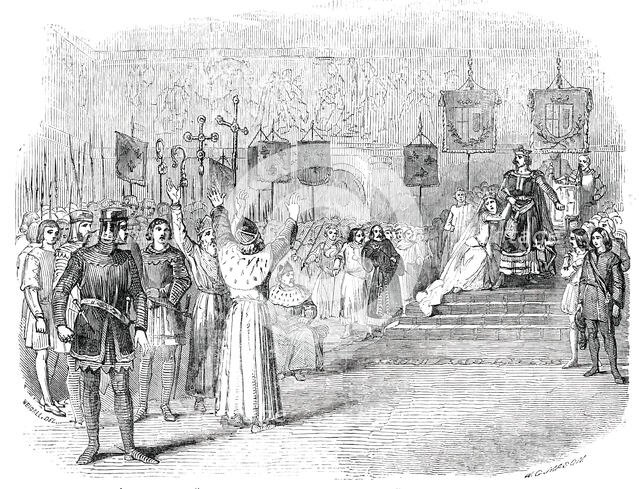 "Philip of France and Marie de Meranie"...at the Olympic Theatre, 1850. Creator: Walter George Mason.