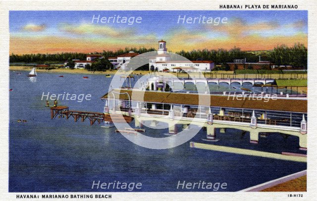 Marianao Bathing Beach, Havana, Cuba, 1941. Artist: Unknown