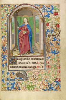 Saint Apollonia with a Book and Tongs; Book of Hours, about 1466-1470. Creator: Master of Jacques of Luxembourg.