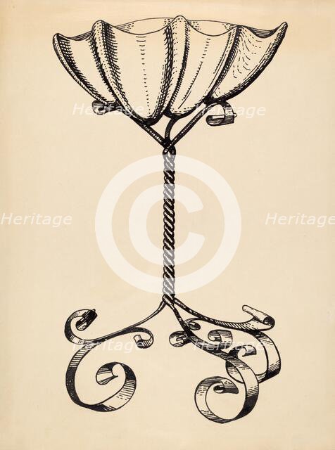 Baptismal Font, c. 1936. Creator: Florence Huston.