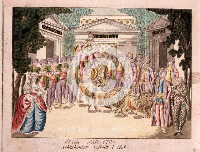 Es lebe Sarastro. The premiere of The Magic Flute by Mozart, 1790s. Artist: Anonymous  