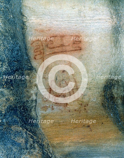 Curved figures in Pileta Cave (Málaga), the Abbe Breuil interpreted them as corrals for captured …