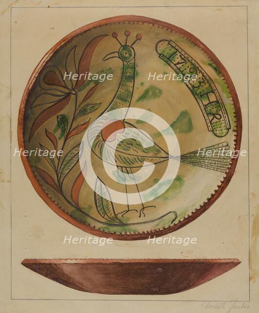 Pa. German Plate, c. 1936. Creator: Charlotte Sperber.