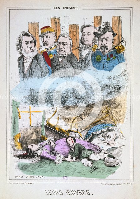 'Les Infames', Paris Commune, April 1871. Artist: Anon