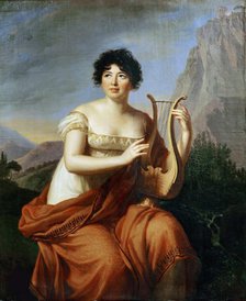 Portrait of the author Baronne Anne Louise Germaine de Staël (1766-1817) as Corinne, 1807. Creator: Vigée Le Brun, Louise Élisabeth (1755-1842).
