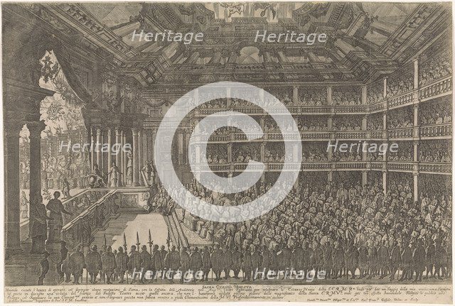 Scene from the opera Il pomo d'oro (The Golden Apple) of A. Cesti to the wedding of Leopold I and Ma