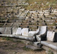 Greek theatre in Priene, Turkey which was also used as a parliament, 4th century BC. Artist: Unknown