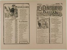 El cnacionero popular, num. 14 (The Popular Songbook, no. 14), n.d. Creator: José Guadalupe Posada.