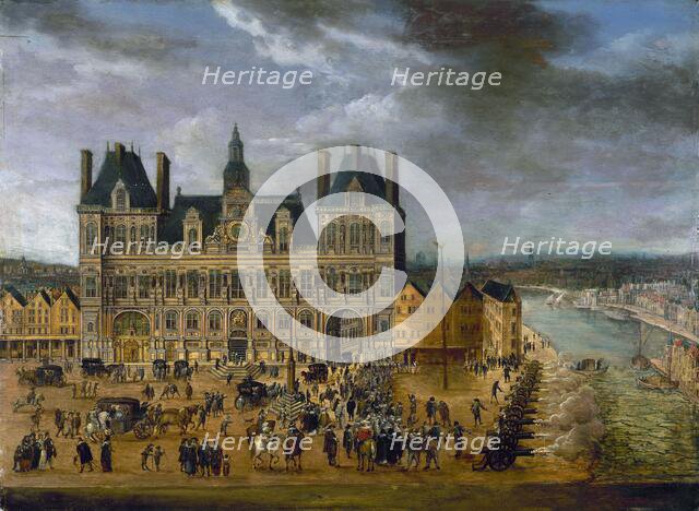 Place de Greve and Hotel de Ville, during a public holiday, around 1640. Creator: Unknown.