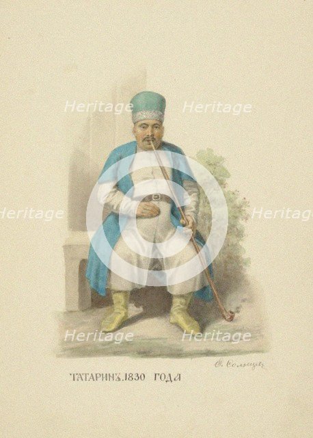 Kazan Tatar Man of 1830 (From the series Clothing of the Russian state), 1869.