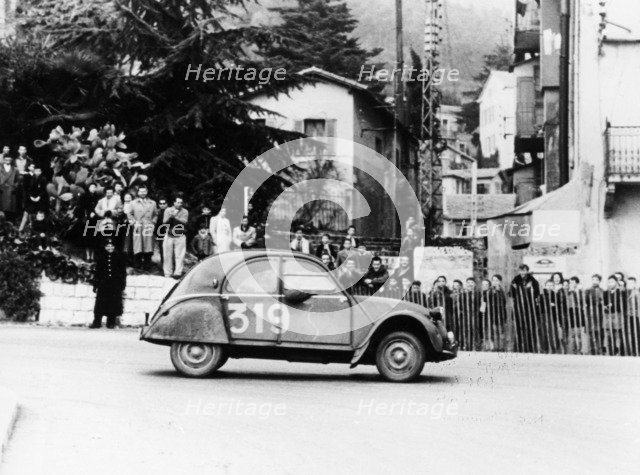 A Citroën 2CV in the Monte Carlo Rally, 1954. Artist: Unknown