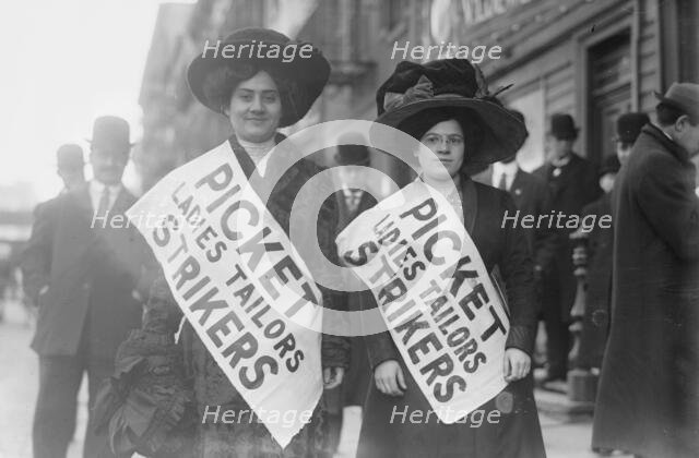 Strike pickets, 1910. Creator: Bain News Service.
