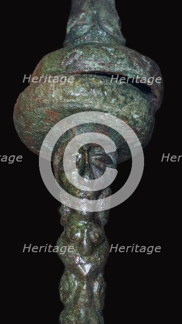 Detail of a Celtic bronze torc, 4th century BC. Artist: Unknown