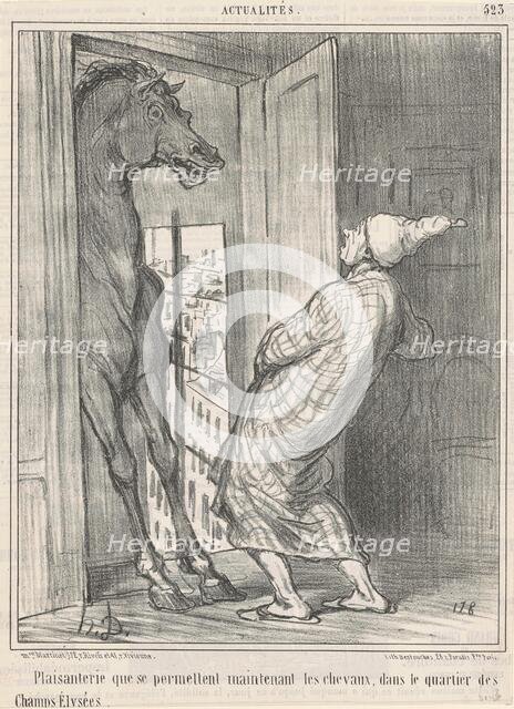 Plaisanterie que se permettent ..., 19th century. Creator: Honore Daumier.