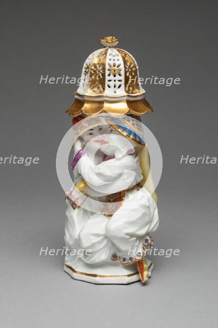 Sugar Caster with Cover (one of a pair), Meissen, c. 1737. Creator: Meissen Porcelain.