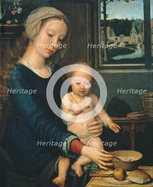 Madonna and Child with the Milk Soup, 1510-1515. Artist: David, Gerard (ca. 1460-1523)