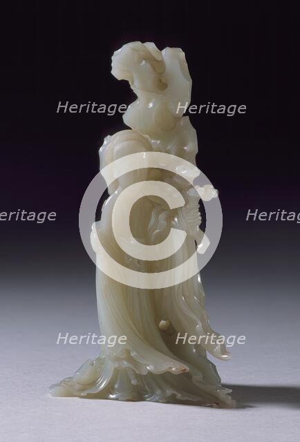 Woman Standing by a Garden Rock, between c.1700 and c.1800. Creator: Unknown.