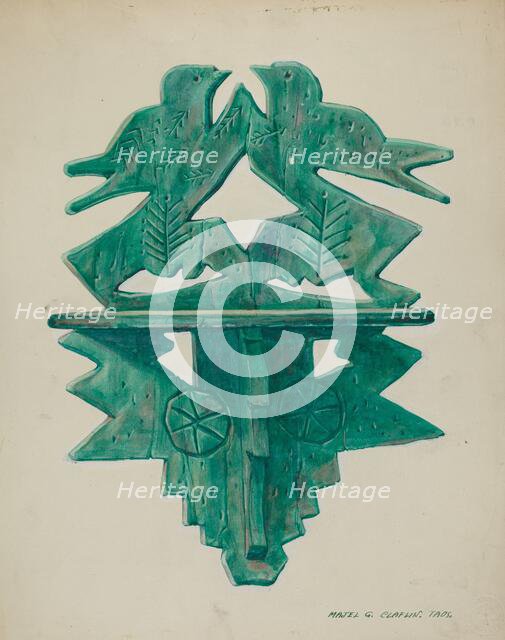 Bird Shelf, c. 1940. Creator: Majel G. Claflin.