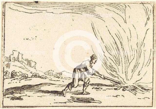 Man Attending a Fire. Creator: Jacques Callot.
