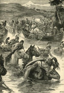 'The Macedonians Crossing the Jaxartes', 1890.   Creator: Unknown.