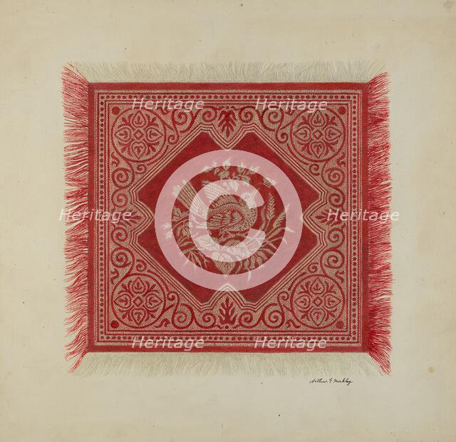 Red and White Table Napkin, c. 1939. Creator: Merkley, Arthur G..