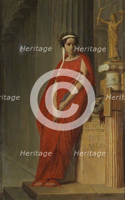 Élisa Rachel as Phèdre. Artist: Gerôme, Jean-Léon (1824-1904)