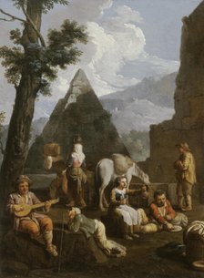 Peasants near Roman Ruins, c1760. Creator: Paolo Monaldi.