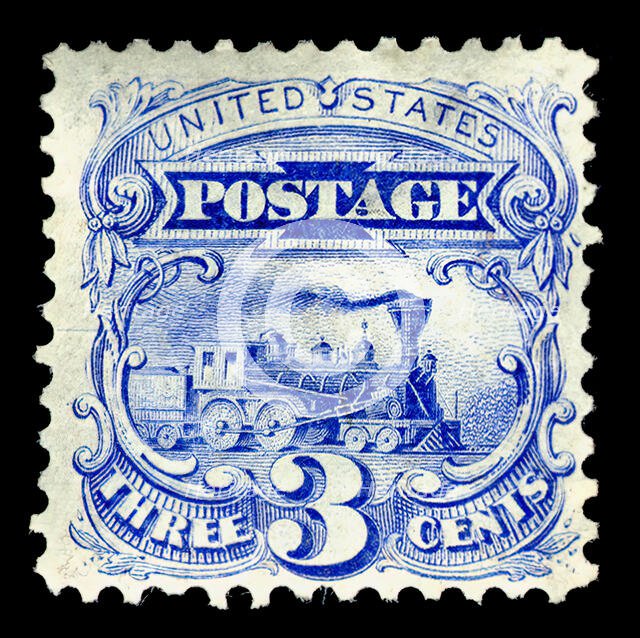 3c Steam Locomotive re-issue single, 1875. Creator: National Bank Note Company.