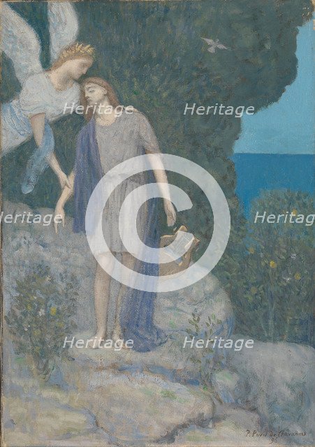 The Poet and his Muse. Artist: Puvis de Chavannes, Pierre Cécil (1824-1898)