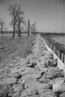 The Bessie Levee augmented with sand bags, near Tiptonville, Tennessee, 1937. Creator: Walker Evans.