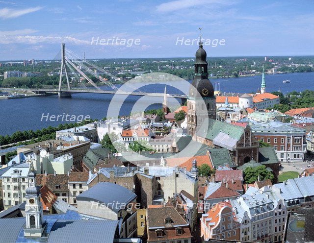 The view from St Peter's spire, Riga, Latvia.