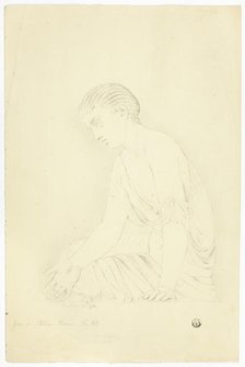 Statue of Seated Girl, 1774. Creator: John Downman.