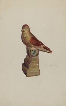 Chalkware Bird, c. 1940. Creator: Elmer R. Kottcamp.