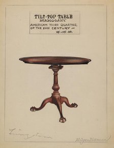 Tilt-top Table, 1935/1942. Creator: Holger Hansen.