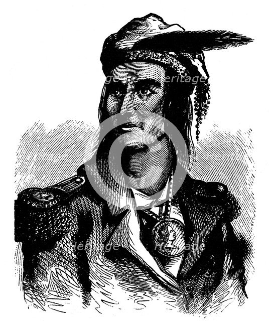 Tecumseh (c1768-1813), Native American chief of the Shawnees. Artist: Unknown