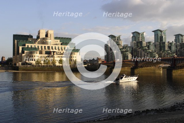 The SIS Building from across the River Thames, London. 