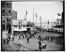 Ferry dock near Woodward Avenue, Detroit, Michigan, between 1898 and 1901. Creator: Unknown.