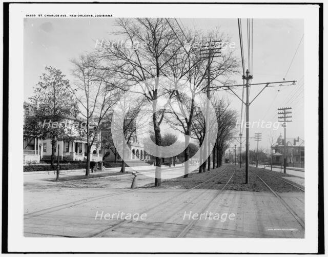 St. Charles Ave., New Orleans, Louisiana, between 1890 and 1901. Creator: Unknown.