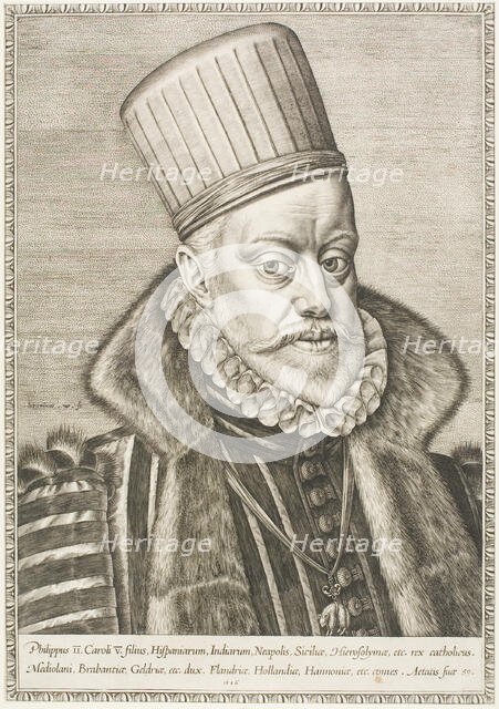 Phillip II, King of Spain, 1586. Creator: Hieronymous Wierix.