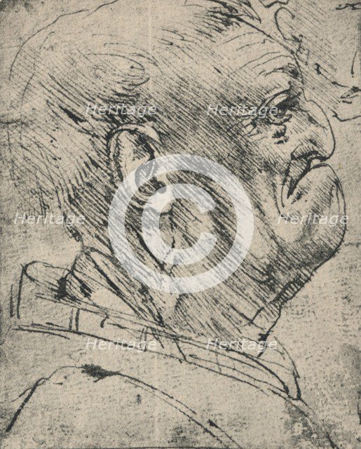 'Grotesque Profile of a Man to the Right', c1480 (1945). Artist: Leonardo da Vinci.