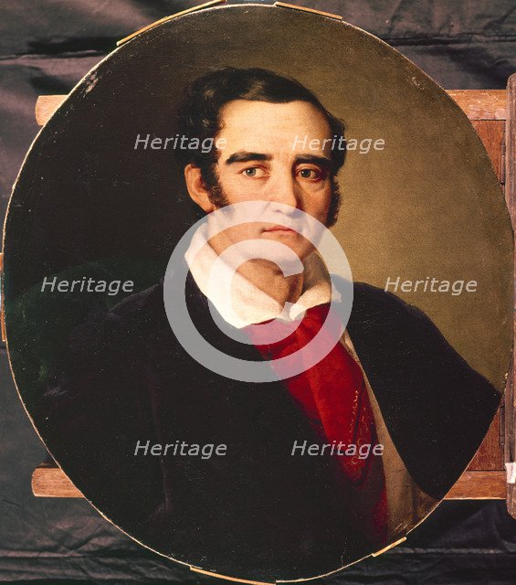 Portrait of the painterr Giuseppe Angiolo Artari (1792-1863), 1830s. Artist: Tropinin, Vasili Andreyevich (1776-1857)